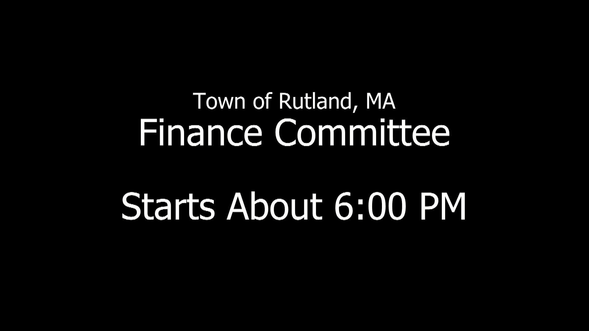 Finance Committee (Live)
