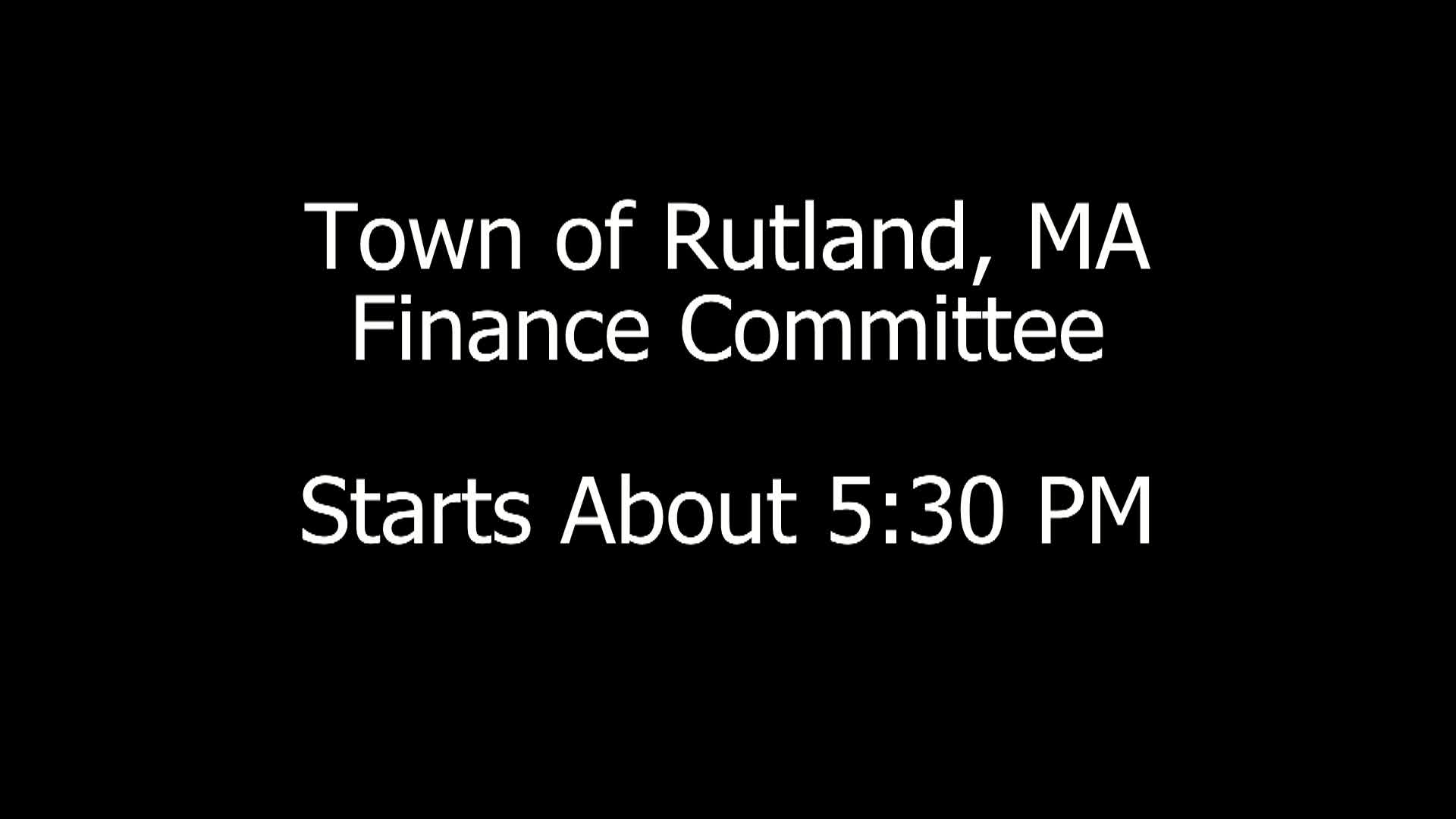Finance Committee (Live)